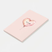 Roze Crème Hart Ballon Post-it® Notes (Schuin)