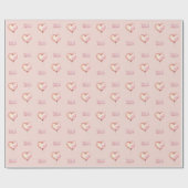 Roze Crème Hart Ballon XOXO Cadeaupapier (Vlak)
