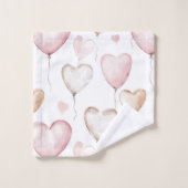 Roze Crème Harten Bad Handdoek (Wasdoekje)