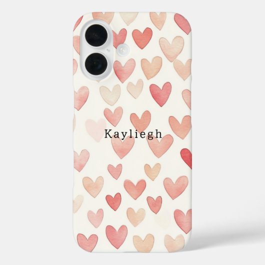 Roze Crème Harten Case-Mate iPhone Case (Achterkant)