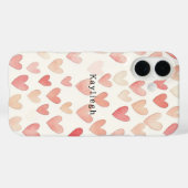 Roze Crème Harten Case-Mate iPhone Case (Achterkant (horizontaal))