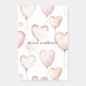 Roze Crème Harten Post-it® Notes (Voorkant)