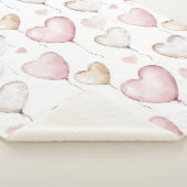 Roze Crème Harten Sherpa Deken (3/4)