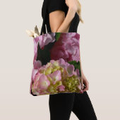 Roze Crème Hortensia's geel roze groen bloemstuk Tote Bag (Dichtbij)