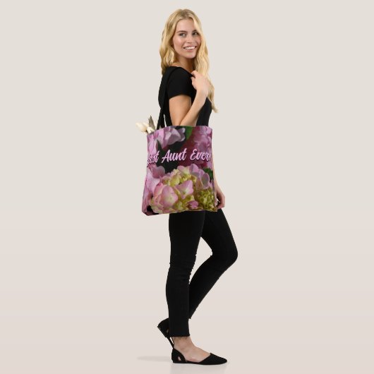 Roze Crème Hydrangeas geel roze bloemen beste tant Tote Bag (Op model)