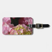 Roze Crème Hydrangeas geel roze groen bloemig Bagagelabel (Voorkant horizontaal)