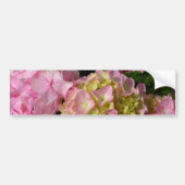 Roze Crème Hydrangeas geel roze groen bloemig Bumpersticker (Voorkant)