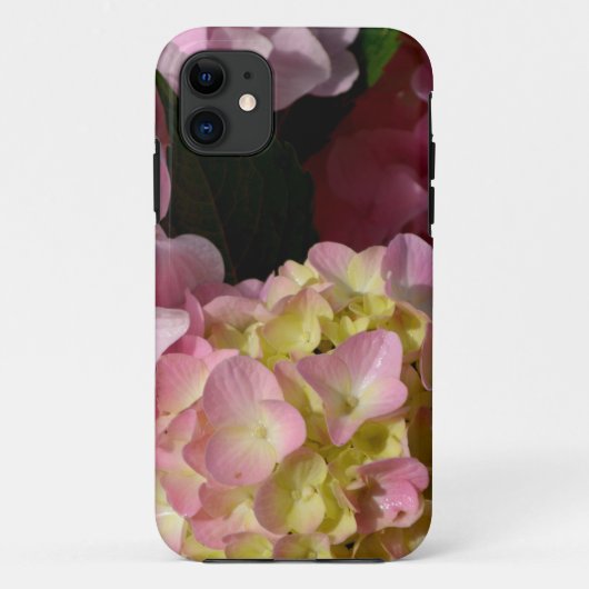 Roze Crème Hydrangeas geel roze groen bloemig Case-Mate iPhone Case (Achterkant)