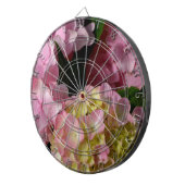 Roze Crème Hydrangeas geel roze groen bloemig Dartbord (Voorkant Rechts)