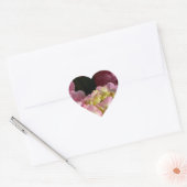 Roze Crème Hydrangeas geel roze groen bloemig Hart Sticker (Envelop)
