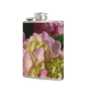 Roze Crème Hydrangeas geel roze groen bloemig Heupfles (Links)