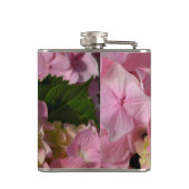 Roze Crème Hydrangeas geel roze groen bloemig Heupfles (Achterkant)