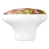 Roze Crème Hydrangeas geel roze groen bloemig Keramische Knop (Zijkant)