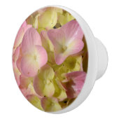 Roze Crème Hydrangeas geel roze groen bloemig Keramische Knop (Rechts)