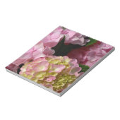 Roze Crème Hydrangeas geel roze groen bloemig Notitieblok (Linkerzijde)