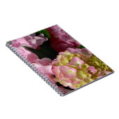 Roze Crème Hydrangeas geel roze groen bloemig Notitieboek (Rechterzijde)