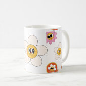 roze crème illustratie retro - mok (Voorkant rechts)