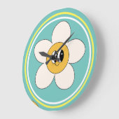 roze crème illustratie retro wall klok. grote klok (Hoek)