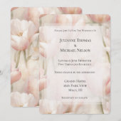 Roze Crème Kleurige Tulpen Bloemen Romantische Bru Kaart (Voorkant / Achterkant)