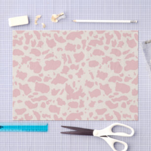 Roze Crème Koeienprint Decoupage Tissuepapier