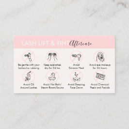Roze crème Lash Lift and Tint Aftercare Post Visitekaartje