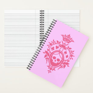 Roze crème met Notitieboek van de schedel en de tr