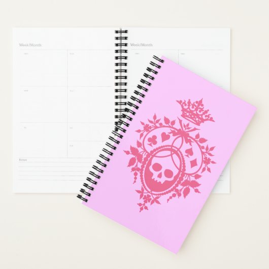Roze crème met schedel en trainingspakken Planner (Display)