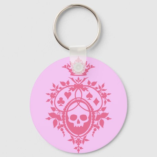 Roze crème met Sleutelhanger van de schedel en de (Voorkant)