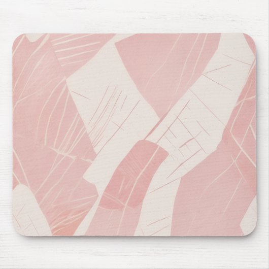 Roze Crème Modern Batik Patroon Muismat (Voorkant)