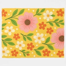 Roze, crème & oranje bloemen met groene bladeren