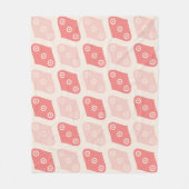 Roze Crème Ovale Cirkel Modern Geometrisch Patroon Fleece Deken (Voorkant)