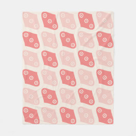 Roze Crème Ovale Cirkel Modern Geometrisch Patroon Fleece Deken