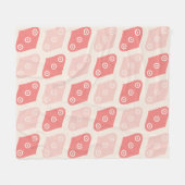 Roze Crème Ovale Cirkel Modern Geometrisch Patroon Fleece Deken (Voorkant (Horizontaal))