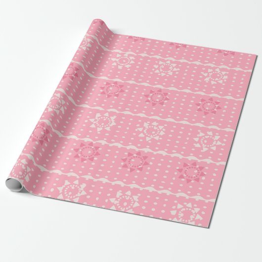 Roze & Crème Patroon Inpakpapier (Uitgerold)