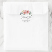 Roze Crème Roos Bloemige Bedankt Sticker (Tas)
