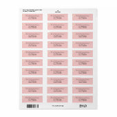 Roze Crème Stippen Bruiloft Etiket (Full Sheet)