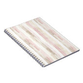 Roze Crème Strepen Notitieboek (Rechterzijde)