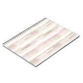 Roze Crème Strepen Notitieboek (Linkerzijde)