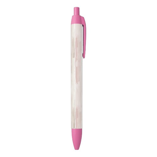 Roze Crème Strepen Zwarte Inkt Pen (Achterkant (Verticaal))