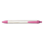 Roze Crème Strepen Zwarte Inkt Pen (Achterkant)