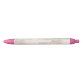 Roze Crème Strepen Zwarte Inkt Pen (Voorkant)