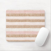 Roze Crème Tane Strepen Muismat (Met muis)