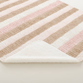 Roze Crème Tane Strepen Sherpa Deken (3/4)