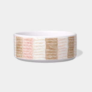 Roze Crème Tane Strepen Voerbakje
