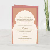 Roze Crème Traditionele Indische Boog Fotobruiloft (Achterkant)