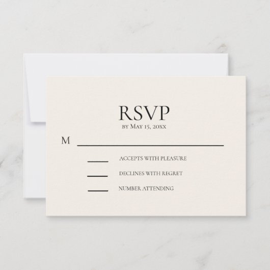 Roze Crème Trouw RSVP Kaartje (Voorkant)