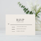 Roze Crème Trouw RSVP Kaartje (Staand voorkant)