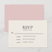 Roze Crème Trouw RSVP Kaartje (Voorkant / Achterkant)
