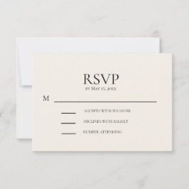 Roze Crème Trouw RSVP Kaartje