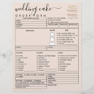 Roze Crème Trouw Verjaardag Bakkerij Cake Bestelfo Flyer